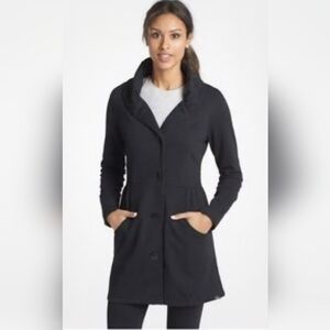 prAna Mariska Cotton Button-Up Coat Black Women’s Size S